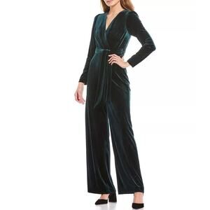 ANTONIO MELANI Velvet Jumpsuit in Deep Green